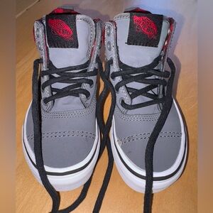 Vans little Kids size 11.5 Gray and Black w buffalo plaid cuff High-Top Sneakers